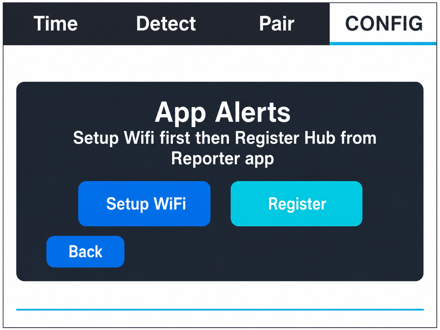 App Alerts setup screen on the Hub