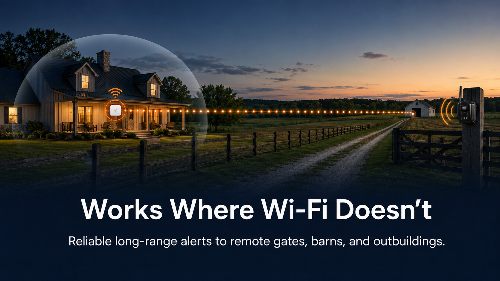 Reporter AI long-range alert system operating at a remote gate without Wi-Fi