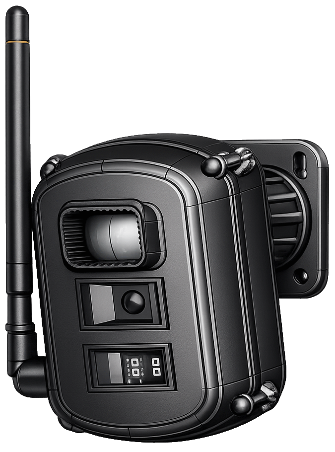 Reporter AI outdoor wireless motion sensor mounted for driveway and property alerts