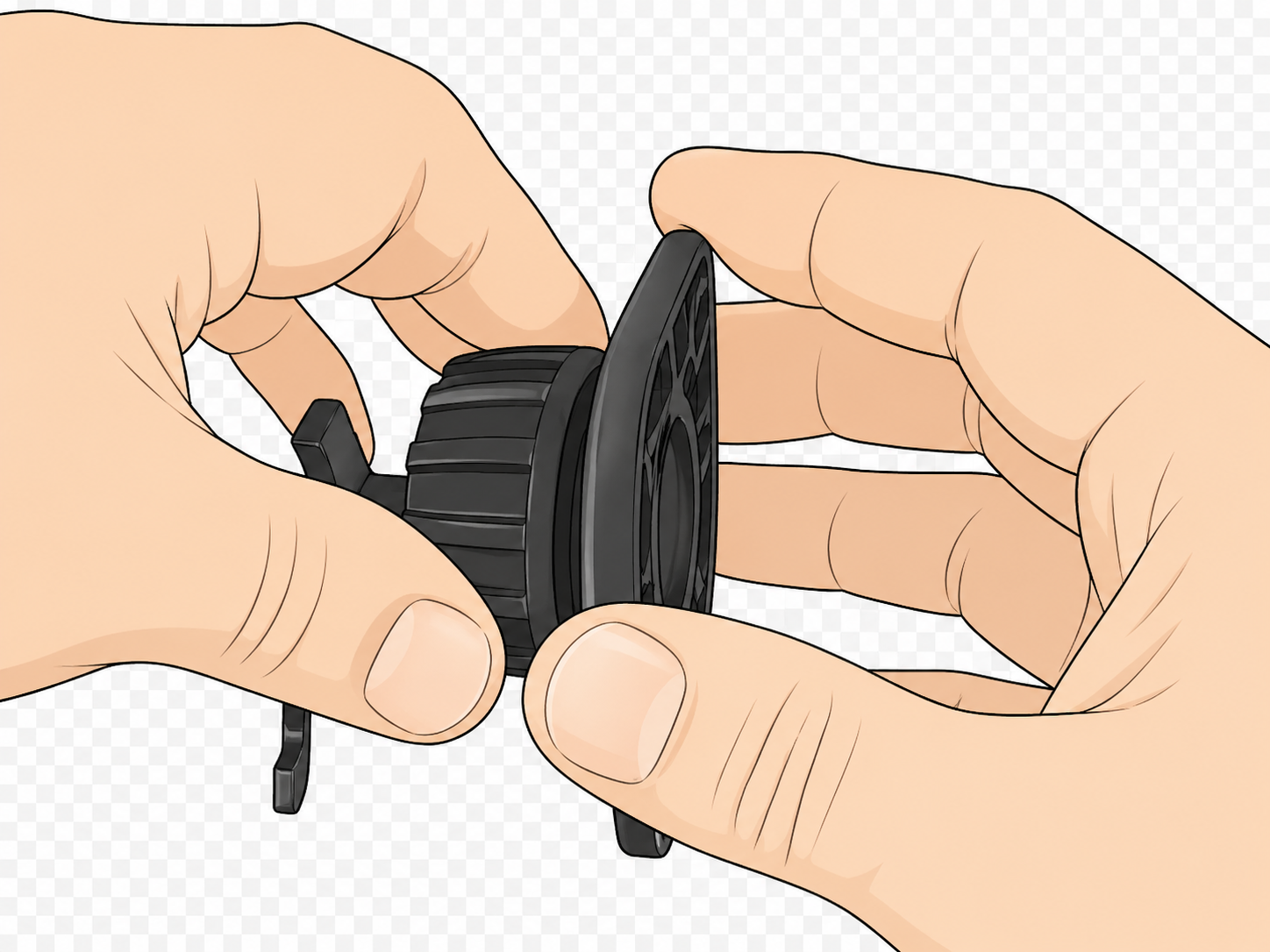 Tighten the gimbal collar to lock the angle